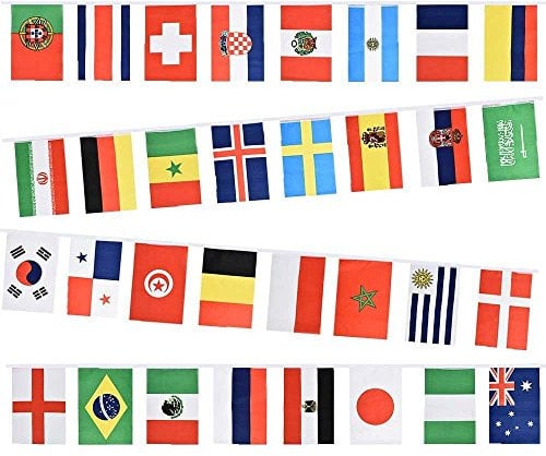World Cup Bunting - FIFA Football World Cup 2018 fabric bunting 9m with 32 flags