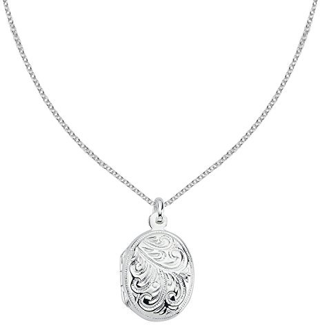 Vinani Anhänger Indien Design Medaillon mit Verzierungen zum Öffnen glänzend mit Fiorentina Kette 50 cm Sterling Silber 925 Kette Italien 2AMI-F550
