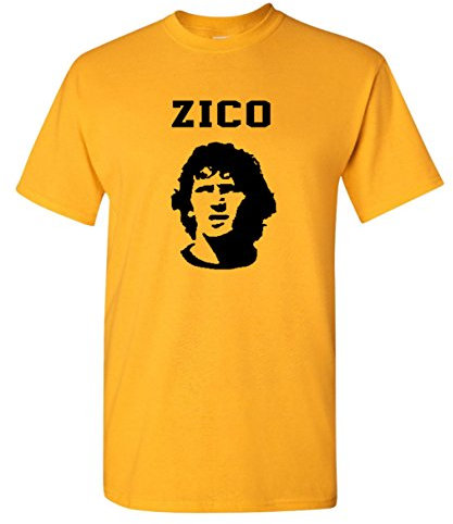 Zico Brazil Football World Cup Mens T-Shirt (XX-Large) Yellow