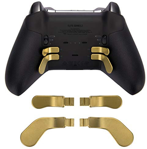 4 paletas de metal, cerraduras de gatillo de pelo de acero inoxidable piezas de repuesto para Xbox One Elite Controller Series 2 (dorado)