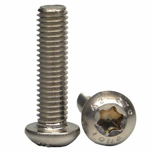 AGBERG - Tornillos de cabeza alomada M10 x 25 con hexágono interior (TX) - Tornillos de cabeza plana [20 unidades] de acero inoxidable A2 V2A, inoxidable - ISO 7380-1