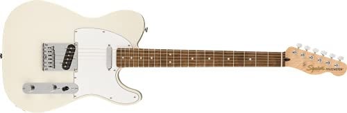 Squier by Fender Affinity Series Telecaster, Electric Guitar, Indian Laurel fingerboard, Olympic White, Comes with Free Virtual Lessons