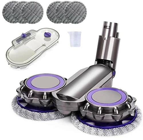 Cabezal de fregona eléctrico en seco y húmedo compatible con Dyson V6 DC58 DC59 DC62 accesorio + tanque de agua + 6 cabezales de fregona