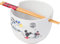 Silver Buffalo Mickey and Minnie Watercolor Sunset Ceramic Ramen Bowl with Chopsticks, 20 Ounces