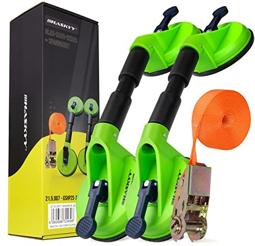 Saugheber Spanngurt Set Professioneller Autoglas Reparatur Set Hilfe 80 kg Auto-Scheiben-Heber Vakuumheber für den Transport von Fliesen, Laminat, Glassauger