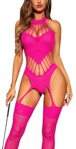 RSLOVE Intimo Donna Sexy Lingerie Body A Rete Collant Stretto Bodystocking