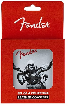 FENDER VINTAGE ADS 4-PK COASTER SET,B&W
