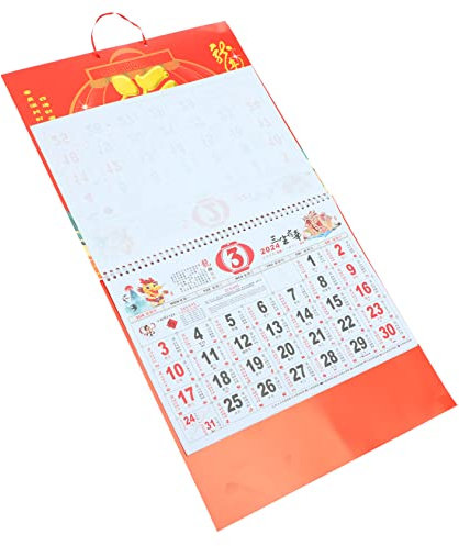HAPINARY Hängender Wandkalender 2024 Chinesische Neujahrsdekorationen Mondkalender Heimdekoration Zufälliger Stil