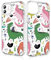 Losvick Case for iPhone 12 Pro/iPhone 12 Case, Dinosaur Design Transparent Silicone Aesthetic Mobile Phone Case Hard PC + Shockproof TPU for Girls and Women Protective Case, 6.1 Inch