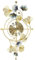 LYOUAE Große Metall Wanduhren Decor Home Indoor Dekoration Wanduhr, Moderne Metall Ginkgo Blattform Kunstuhren, Gold No-Ticking Silent Quarzuhr for Wohnzimmer Cafe Restaurant Europäische Große Uhr