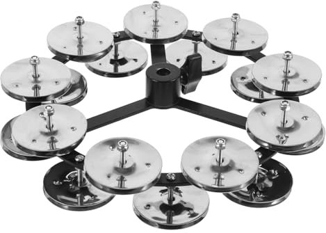 ifundom Drum Set Becken Zubehör Doppelreihig Hihat Tamburin Hihat Glocke Für Trommel