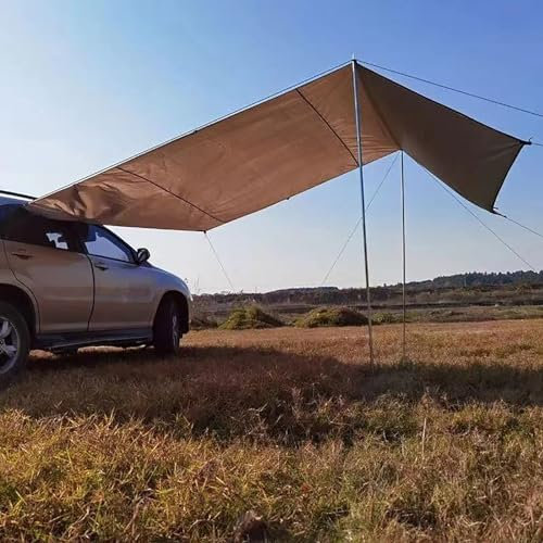 Homemari Fahrzeug-Markise für Dachzelte, Sonnendach Sonnensegel für Auto SUV Camping Outdoor,Grau,300x150cm