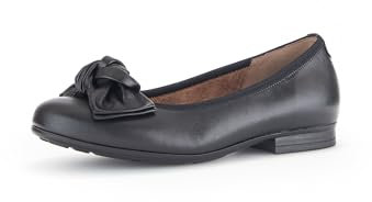 Gabor Damen Klassische Ballerinas, Frauen Flats,Moderate Mehrweite (G),Ballerinen,Pumps,Halbschuhe,Sommerschuhe,Slipper,schwarz,41 EU / 7.5 UK