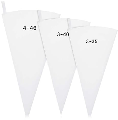 3 Pcs Reusable Piping Bags, 14,16,18 Inch Canvas Cake Decorating Bags, Pastry Piping Bags, Icing Frosting Bag Non-Slip Pastry Bags for Cakes Dessert Pastry Cupcake Cookie Decorating
