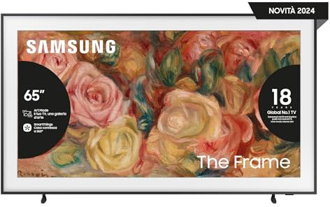 Samsung TV QLED 4K, Smart TV 65 Quantum Processor 4K, Frame Design, DVBT-2, Q-Symphony & Dolby Atmos, Integrato con Alexa, compatibile con Bixby e Google Assistant, Black 2024 (Ricondizionato)