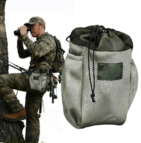 Mesh Saddle Dump Pouch with Drawstring Closure, Saddle Hunting Accessories for Organizing Gear, Easily Attach to Saddle for Hunting & Equestrian Use
