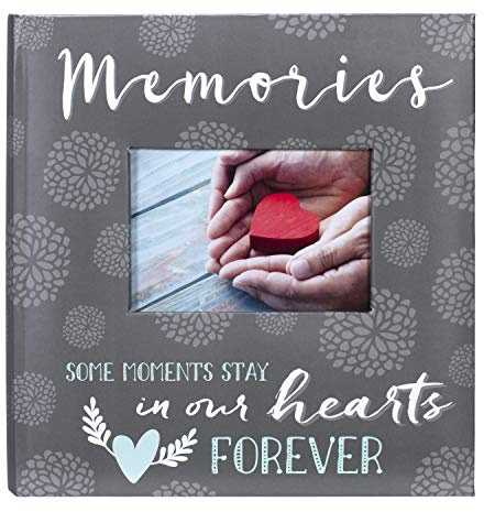 Malden International Designs 2 Up 4x6 Memories Sentiment Book Bound Gray Photo Album With Memo Writing Area