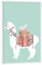 artboxONE Poster mit weißem Rahmen 30x20 cm Lama & Alpaka Für Kinder Lama mit Hase - Bild Mint Freundschaft Geschenk