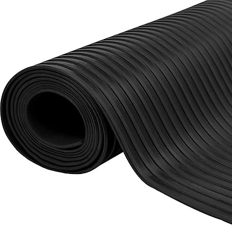 vidaXL Bodenmatte Rutschfest Gummimatte Bodenbelag Bodenschutzmatte Antirutschmatte Fußmatte Riefenmatte Gummiläufer Gummi 1,5x2m 3mm Breite Rippen