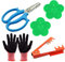 Woohome 5 Stück Blumenschere Rose Leaf Thorn Stripper Kit, 1 Paar Handschuhe, 2 Arten von Rose Leaf Thorn Strippers, Abisolierwerkzeug Dornenentferner für Rosen und Gartenhandschuh