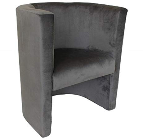 MartHome Gepolsterter Stuhl Club VERO, Cocktailsessel, Clubsessel Plüschsamt Perfekt für Büro, Wohnzimmer, Hotel - Vielseitiges Sitzmöbel, Hocker Loungesessel Handgefertigter (Hellgrau)