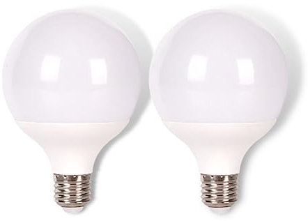 JANDEI - Packung mit 2 x LED-Leuchtmittel, G95, E27, 15W (Äquivalent zu 100W) 1500 Lumen, kaltweißes Licht 6000K, CRI＞80, 270 Grad Abstrahlwinkel, nicht dimmbar, Büro, Haus, Küche.