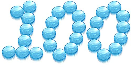 PUDSIRN 100Pcs 5G Pots d'¨¦chantillons, r¨¦cipients cosm¨¦tiques Ronds vides avec Couvercle Pots de Pot en Plastique pour CR¨¨Mes Vernis ¨¤ Ongles Baume ¨¤ l¨¨vres Brillant ¨¤ l¨¨vres (Bleu)