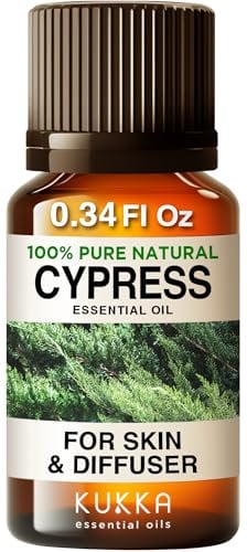 Kukka Cypress Essential Oil for Diffuser - 10ml - 100% Pure Natural, for Varicose Veins, for Aromatherapy,Candles & Soap Making Scent DIY