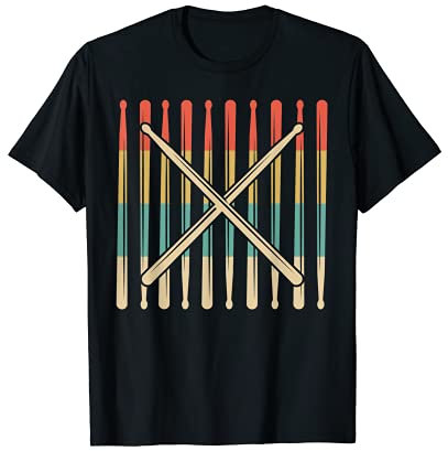 Drumsticks Schlagzeuger Drummer Musik Retro Schlagzeug T-Shirt