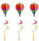 Cabilock 3pcs Hanging Wind Spinner Rainbow Rainbow Windsock Hot Air Balloon Wind Spinner Colorful Outdoor Whirligig Toy Garden Decor (Random Color)