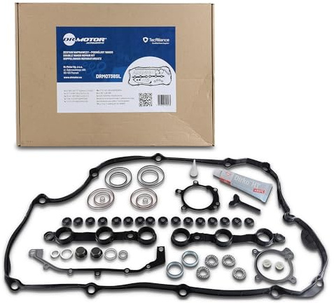 DR.MOTOR AUTOMOTIVE Jeu de joints d'étanchéité couvercle de culasse Joint De Cache-Culbuteur DRM0738SL avec joint de carter de distribution