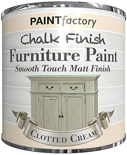 1 x Chalk Finish Clotted Cream Paint 250ml - Furniture Paint Touch Matt Finish for Home and Office by Swiss Signature