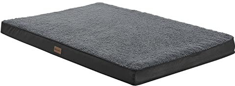Juskys Hundebett Milow orthopädisch 112x81cm - flauschig & stabil - Bezug abnehmbar & waschbar - Hundekissen Hundematte für große Hunde - Grau
