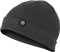 Double Sided Cotton Beanie - 2-in-1 Slouch/Cuffed Baumwoll-Beanie Mütze, Strickmütze mit Stick Veredelung aus 100% Organic Baumwolle in vielen Farben zur Auswahl (M13) (Dark Grey)