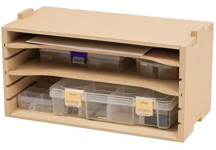 Bucasso Caja de Madera para Herramientas de Modelismo, Organizador de Pinturas de Modelismo con Material MDF, Soporte para Pinceles/Herramientas Adecuado para Herramientas de Tamiya y Gundam, GK5