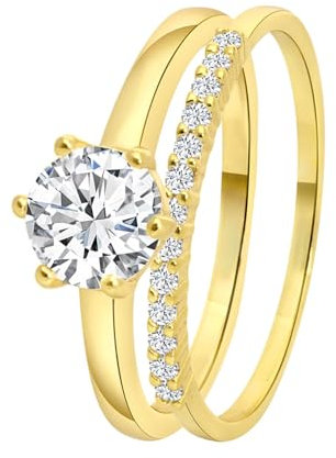 Lucardi - Damen Plattierter Ring - Schmuck - Geschenke für Frauen - Gold