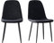 JaHECOME Samt Esszimmerstühle 2er Set Küchenstühle mit skandinavischem Design, Metallbeine Polsterstuhl für Küche/Esszimmer/Schlafzimmer/Restaurant(2, schwarz)