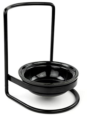 Spectrum Diversified Finley Spoon Rest with White Ceramic Dish, Matte Black