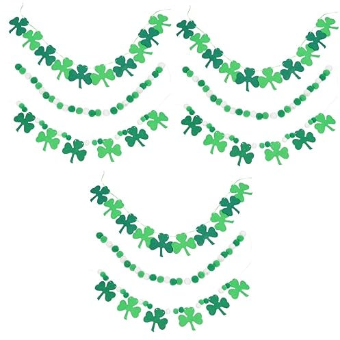 Abaodam 9 STK Klee Flagge Shamrock-Banner-Flagge Hängende Girlande St Patrick s Day Flagge St Patrick s Day Banner Zum Ausdrucken St. Patricks-Banner Ornament Kleeblatt Baby Haarball