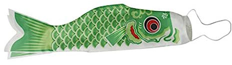 ABOOFAN Bandera De Carpa Japonesa Koinobori Verde Resistente Al Agua Decorativa Para Hogar Barco y Exterior Con Boca De Alambre Para Colgar