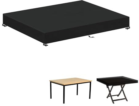 LAMUNI Funda Mesa Exterior Impermeable Anti-Viento Cubierta de Jardín Antipolvo Anti-UV Rectangular, 100x60x15cm