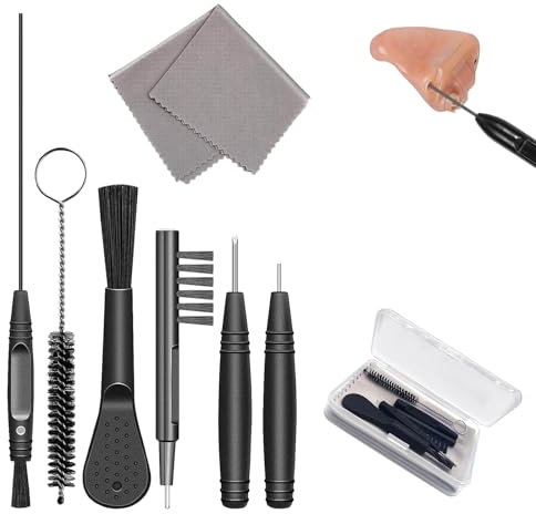 8 Pieces Professional Hearing Aid Cleaning Kits Hearing Aid Accessories to be Cleaner Hearing Aids Clean Hearing aid Cleaning Tools Hearing Aid Brushes Wire for Cleaning Ear Vacuum Cleaner