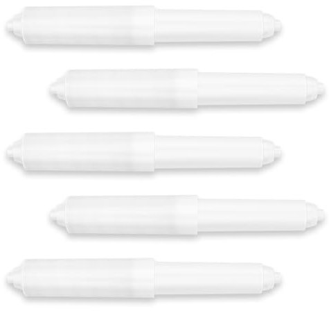 yuntop 5 Stück federbelasteter Toilettenpapierhalter Spindel Ersatzstange Kunststoff Donner Papierhalter Roller Mason Toilettenpapierrolle (weiß)
