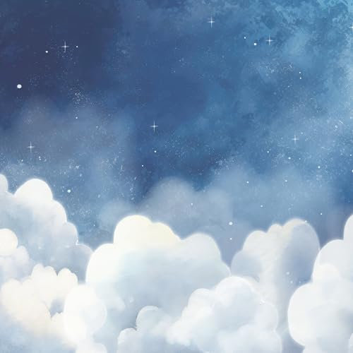 UNIK Nordic Vliestapete BxH: 450x250 cm mit Kinder und Baby XXL Wolken Motiv, Kindertapete mit Wolkenhimmel Design, Fototapete für Kinderzimmer, Premium Foto Tapete mit 180g/m2 Stärke