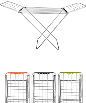 JARDIN202 - Tendedero de Aluminio con Capacidad de 20m Incluye 20 Pinzas | Tendal Plegable con Varillas Gruesas y Resistente | Plata
