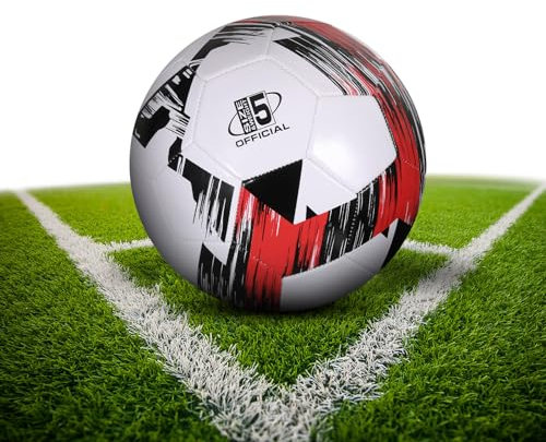 Pwavum Fussball Größe 5, Hybrid Training Ball für Jugend und Erwachsene, Verdickt Explosionsgeschützt, Futsal Ball für Fußballfans