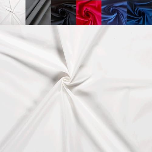 Baumwolle Stoff Meterware uni - Baumwollstoff einfarbig - Popeline Webware - BW Fahnentuch - günstiger Cretonne ÖkoTex 100 *Ab 50 cm, Farbe: 005 weiß
