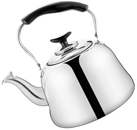 1 Olla de Agua Caliente, Calentador de Agua rápido para hervir, Tetera para Estufa de Gas, Tetera Vintage con silbido, Tetera de café aislada, Tetera para Calentar té, Jarra de Leche de Acero inoxi
