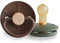 FRIGG Little Viking Latex Schnuller | 2'er Packung | Naturkautschuk | BPA-Frei | Hergestellt in Dänemark | Symmetrischer Sauger in Kirschform | (Cocoa/Olive, Größe 1 (0-6 Monate))