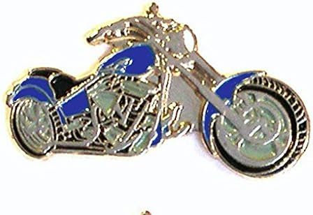GBJUK Blue Chopper Motorcycle Motorbike Bike Biker Enamel Pin Lapel Badge with Butterfly Clasp Back